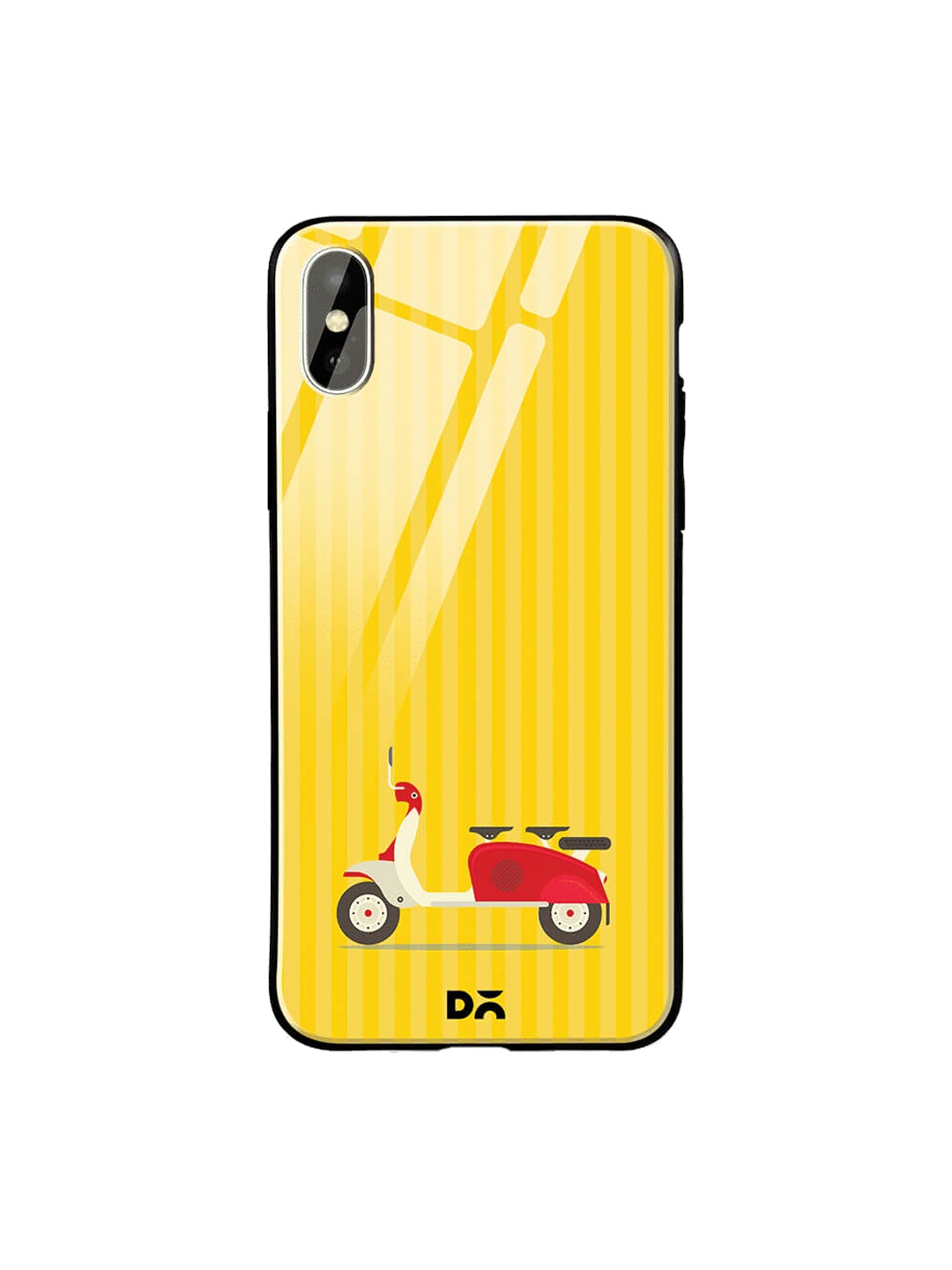 

DailyObjects Yellow iPhone X Printed Glass Case Cover