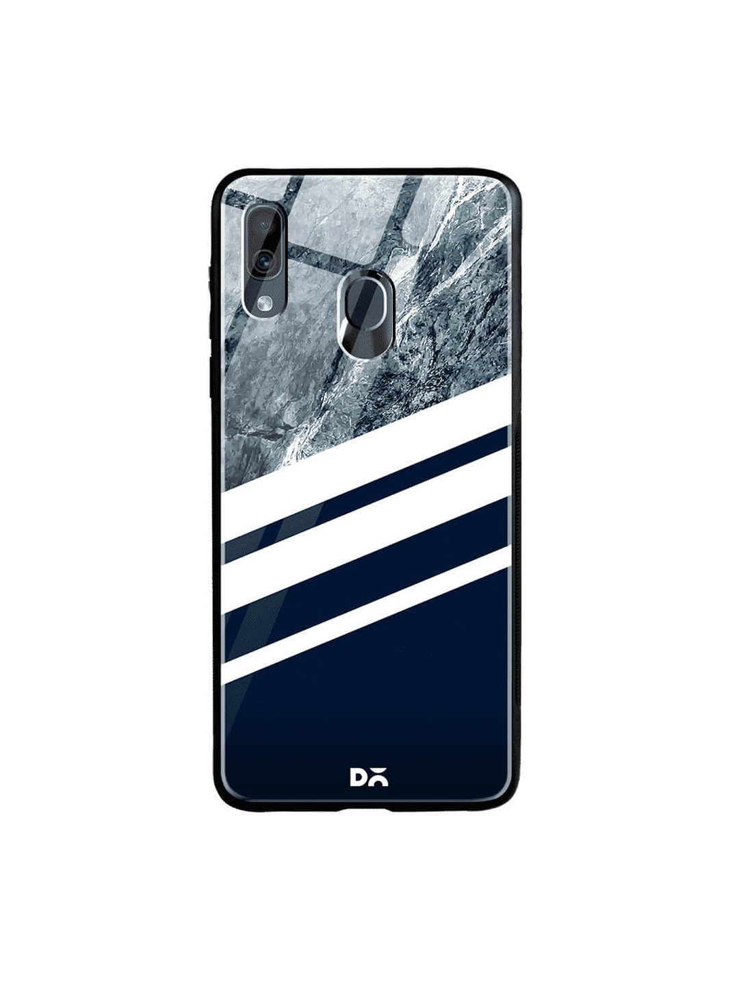

DailyObjects Blue & White Printed Samsung Galaxy A30 Glass Case Cover