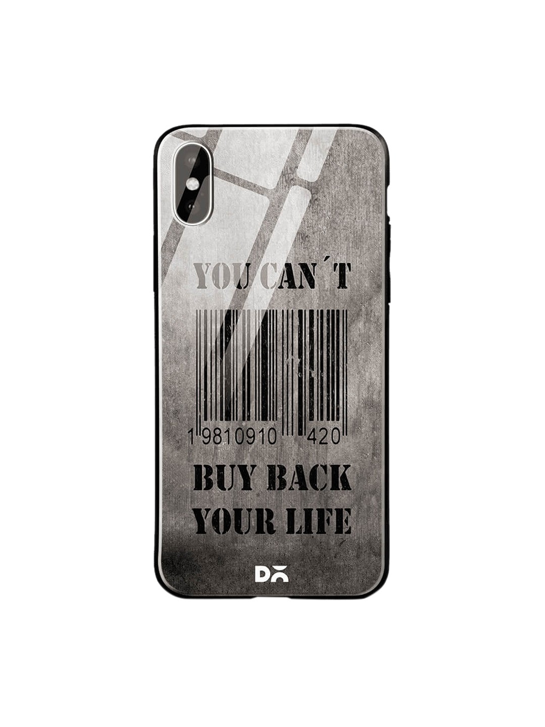 

DailyObjects Black & Grey iPhone XS Glass Case Cover
