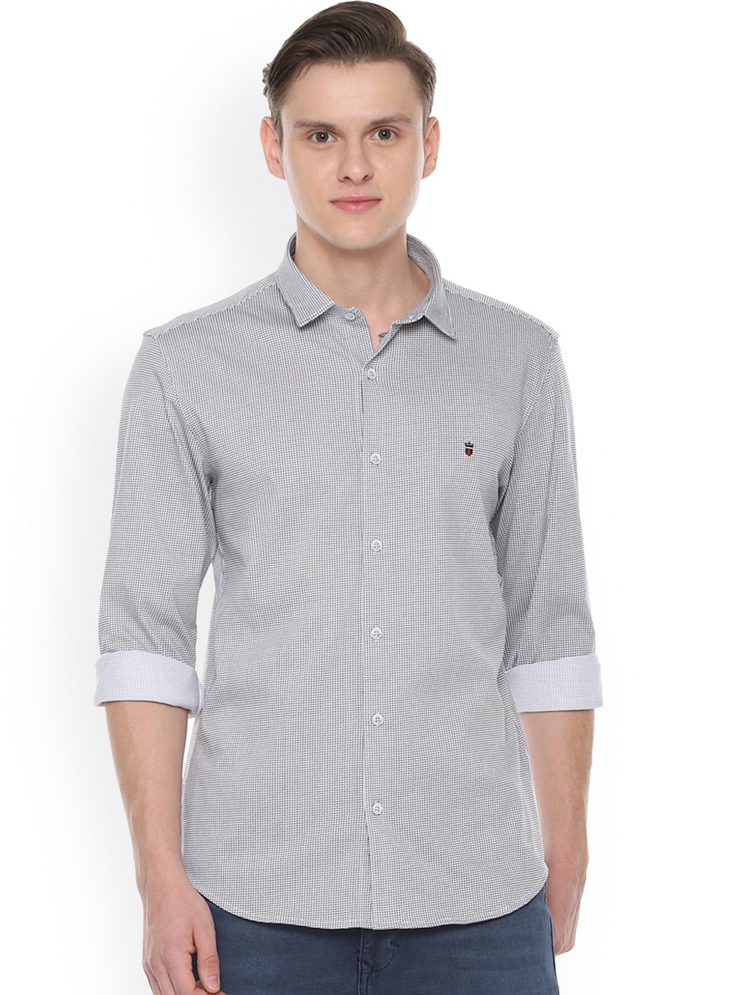 

Louis Philippe Sport Men White Super Skinny Fit Checked Casual Shirt