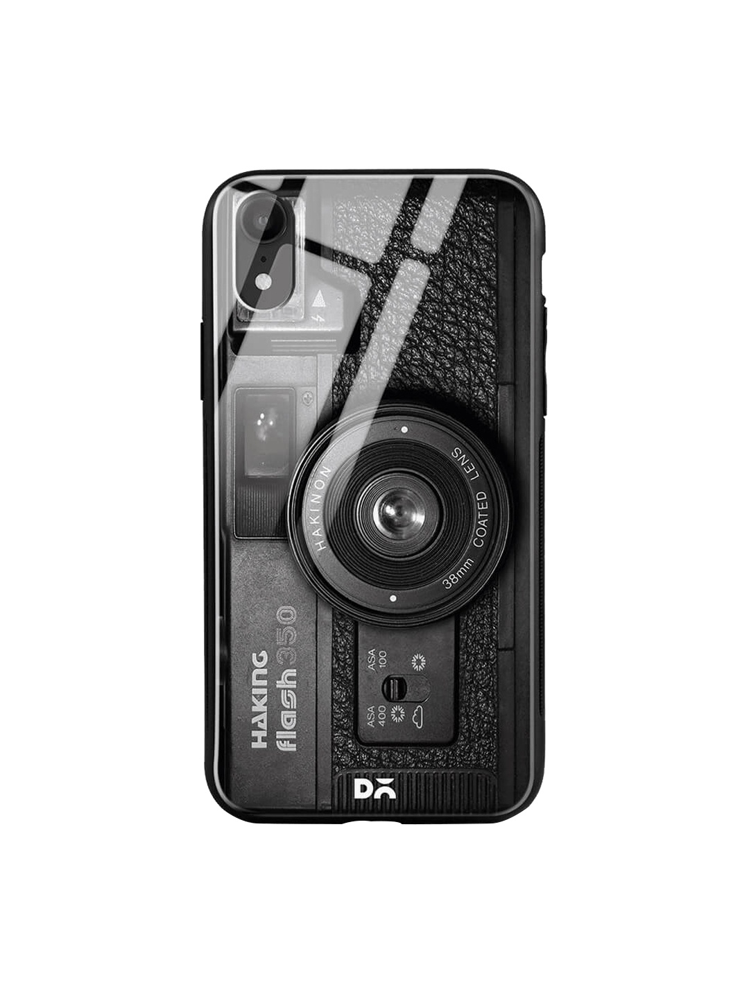 

DailyObjects Black iPhone XR Printed Glass Case Cover