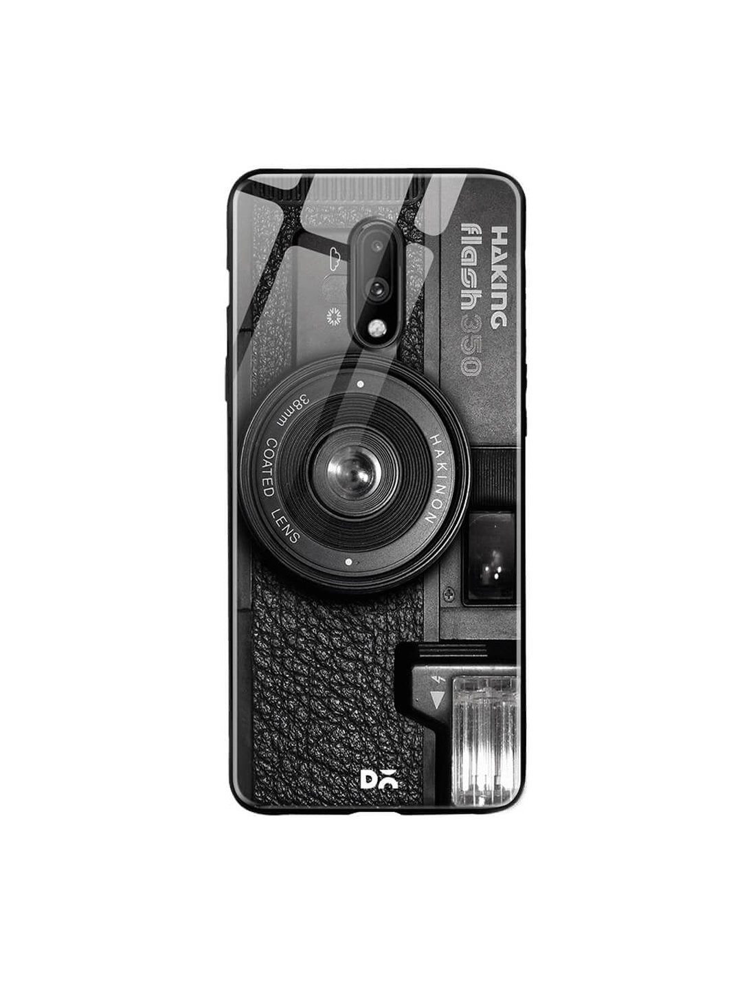 

DailyObjects Black OnePlus 7 Printed Glass Case Cover