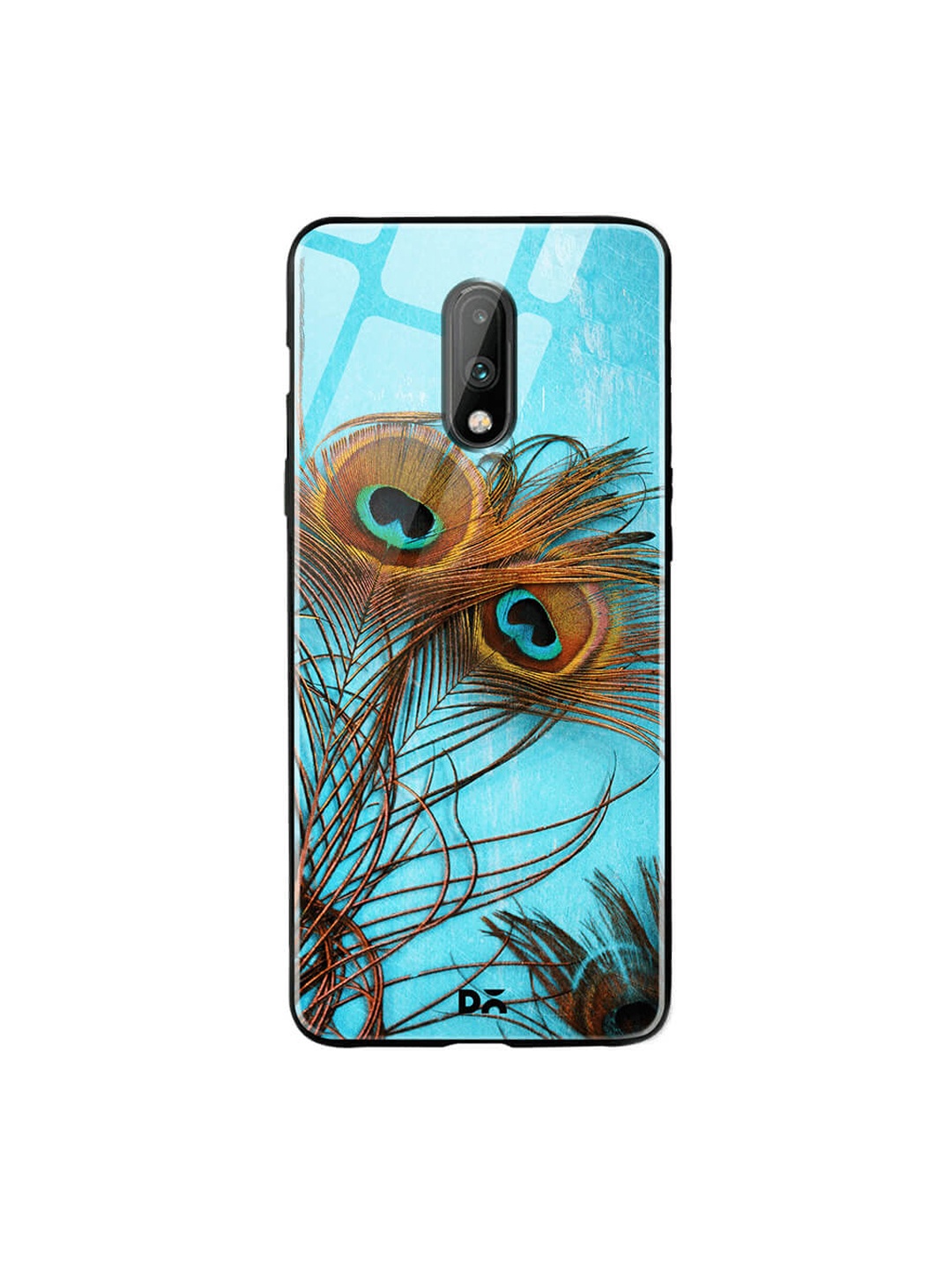

DailyObjects Blue & Brown OnePlus 7 Glass Case Cover