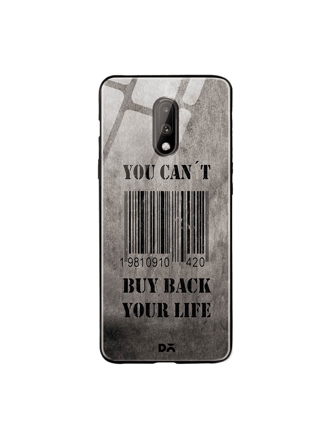 

DailyObjects Black & Grey OnePlus 7 Glass Case Cover