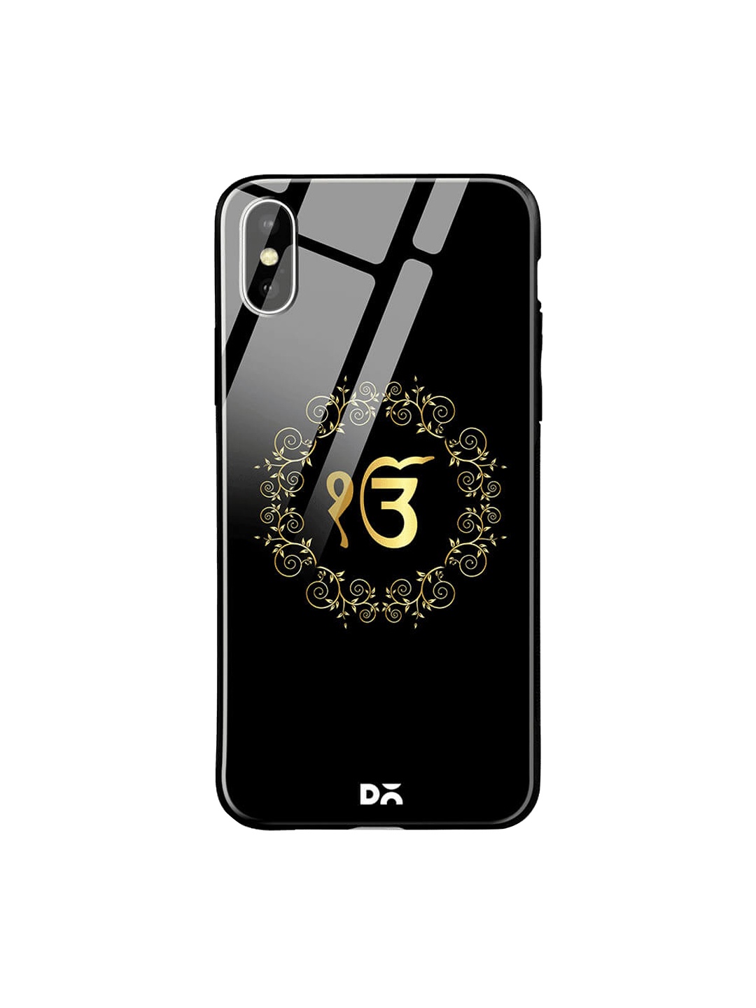 

DailyObjects Black iPhone XS Printed Glass Case Cover