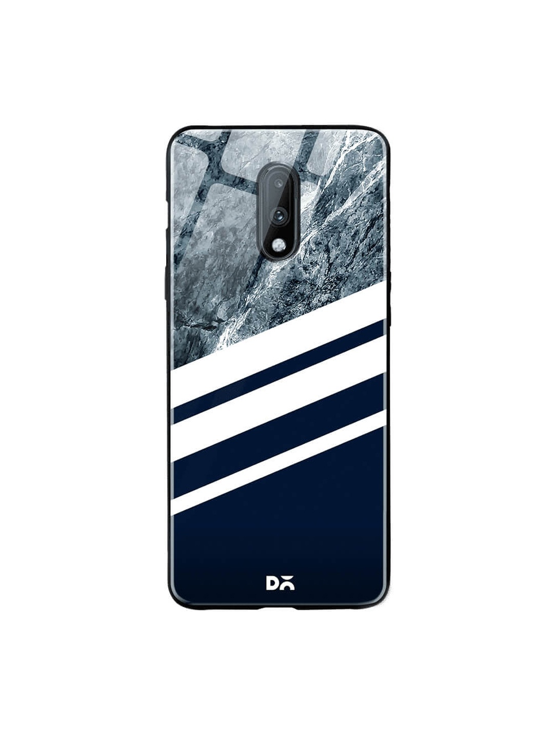 

DailyObjects Blue & White Printed OnePlus 7 Glass Case Cover