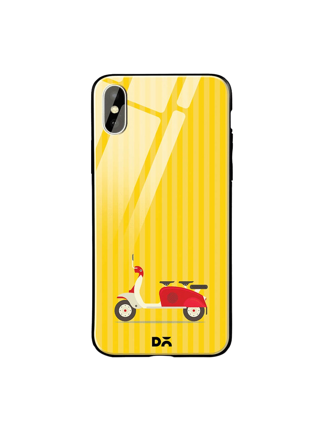 

DailyObjects Yellow iPhone XS Printed Glass Case Cover