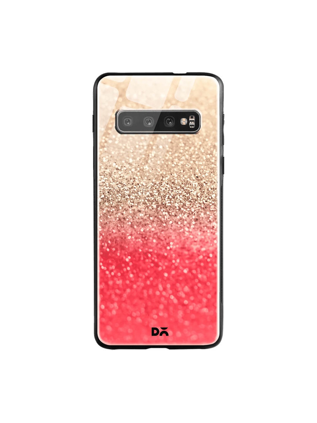 

DailyObjects Coral-Coloured & Gold-Toned Samsung Galaxy S10 Glass Case Cover