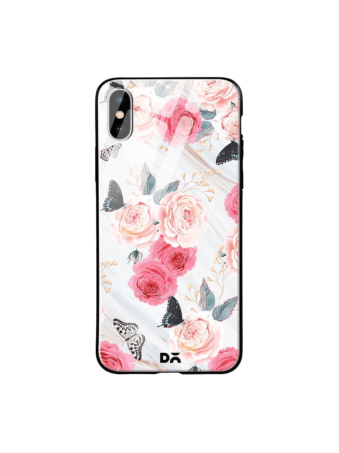 

DailyObjects Grey & Pink iPhone XS Glass Case Cover
