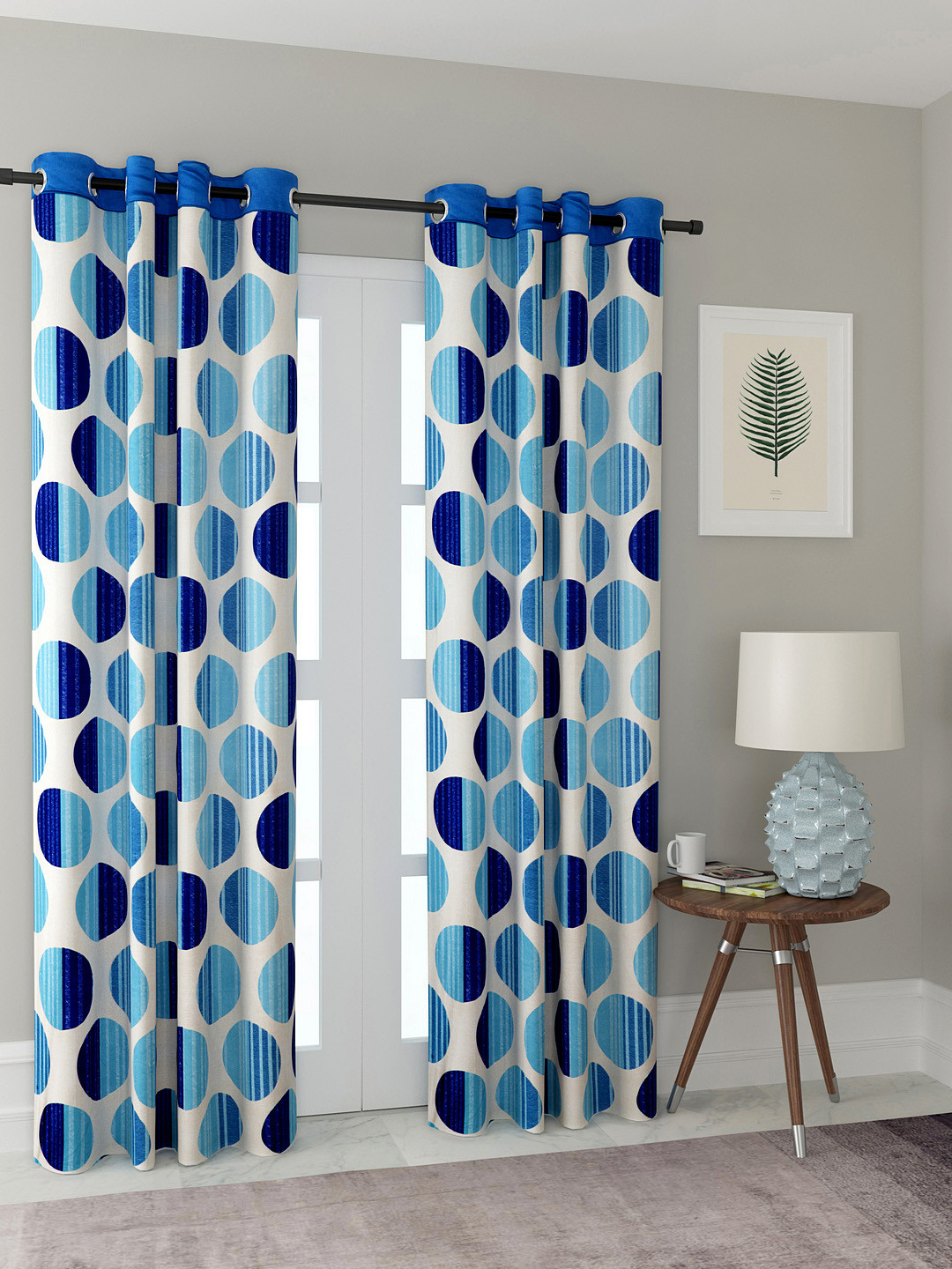 

Cortina Set of 2 Long Door Curtains, Blue