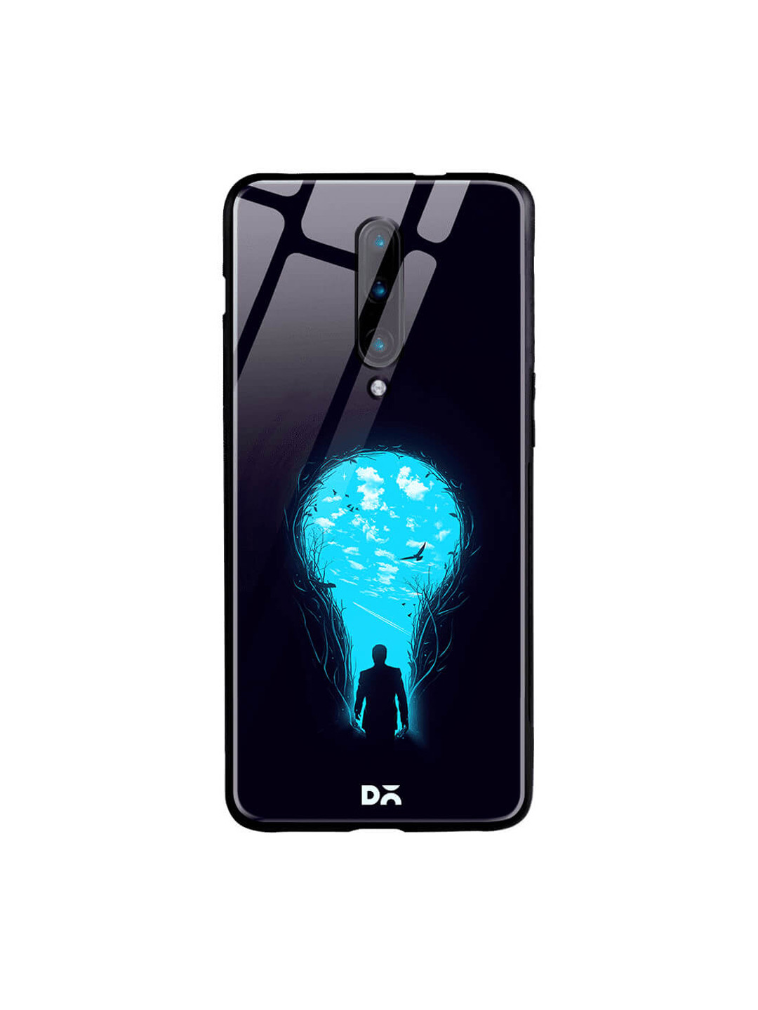 

DailyObjects Black & Blue OnePlus 7 Pro Glass Case Cover