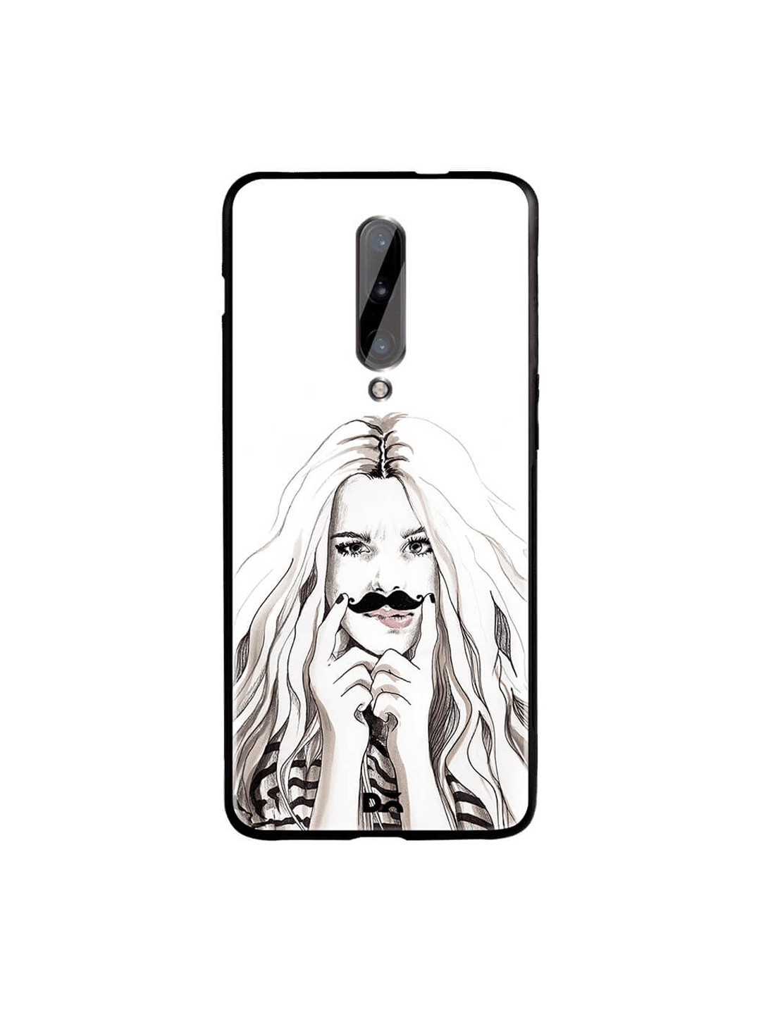 

DailyObjects White & Black OnePlus 7 Pro Glass Case Cover