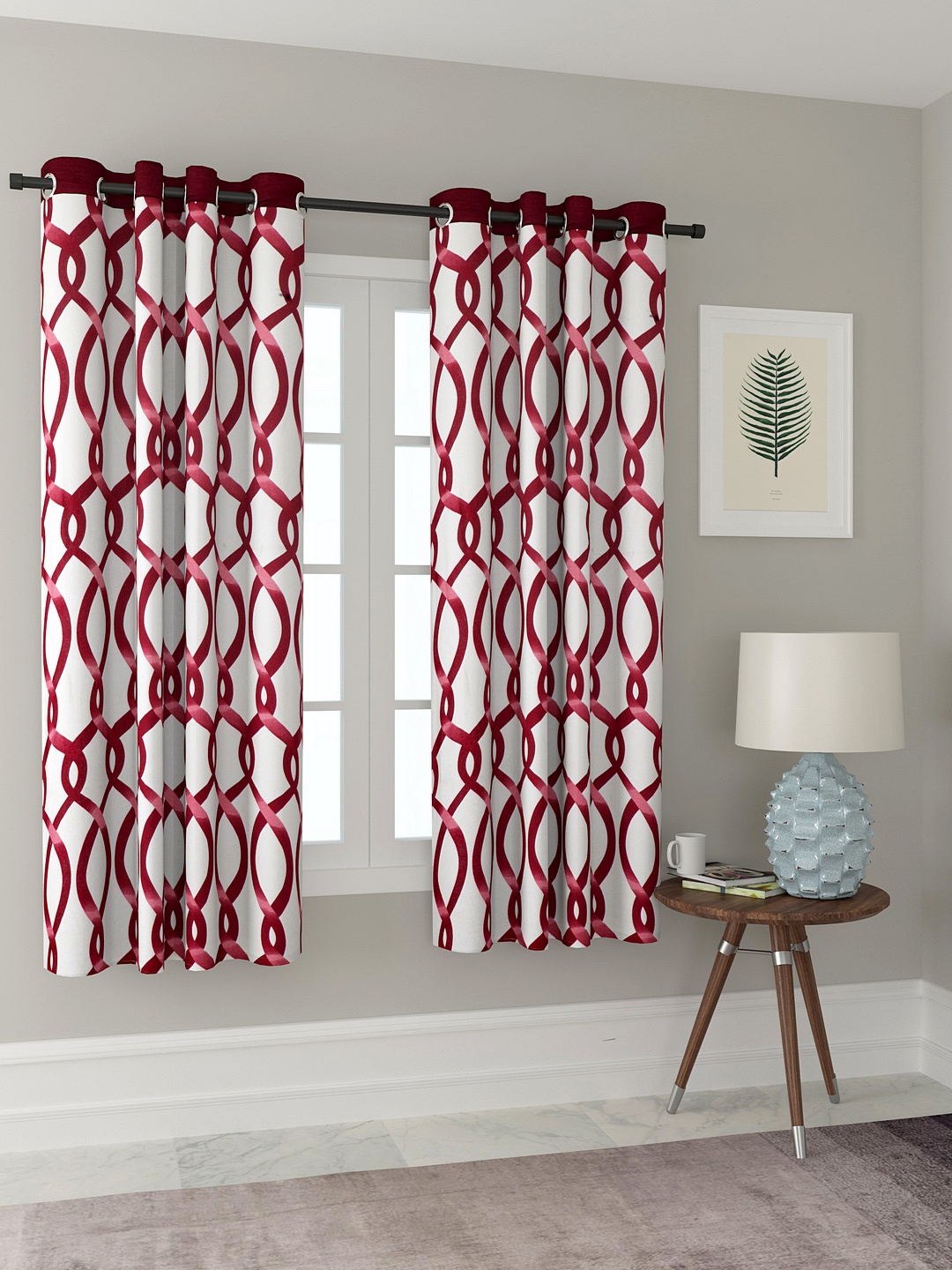 

Cortina Set of 2 Window Curtains, Maroon