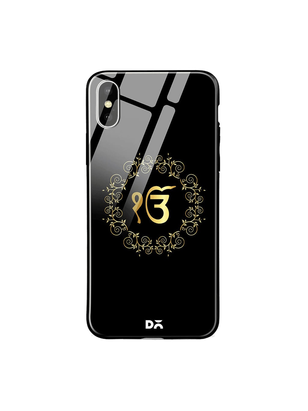 

DailyObjects Black iPhone X Printed Glass Case Cover