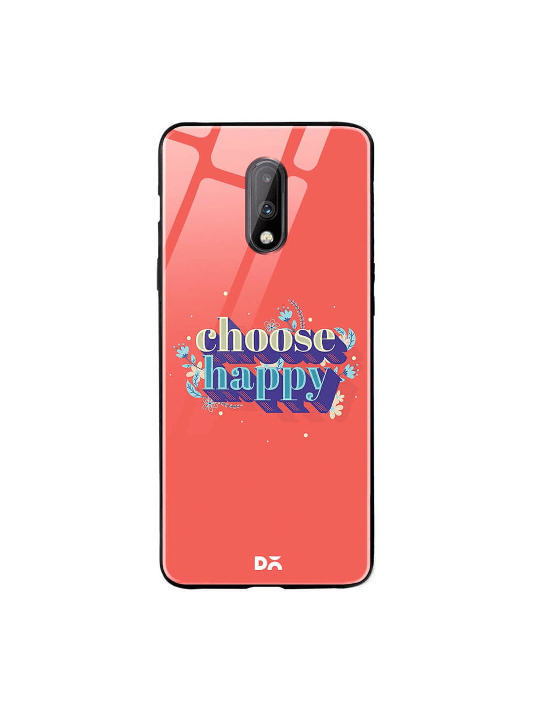 

DailyObjects Peach-Coloured OnePlus 7 Printed Glass Case Cover