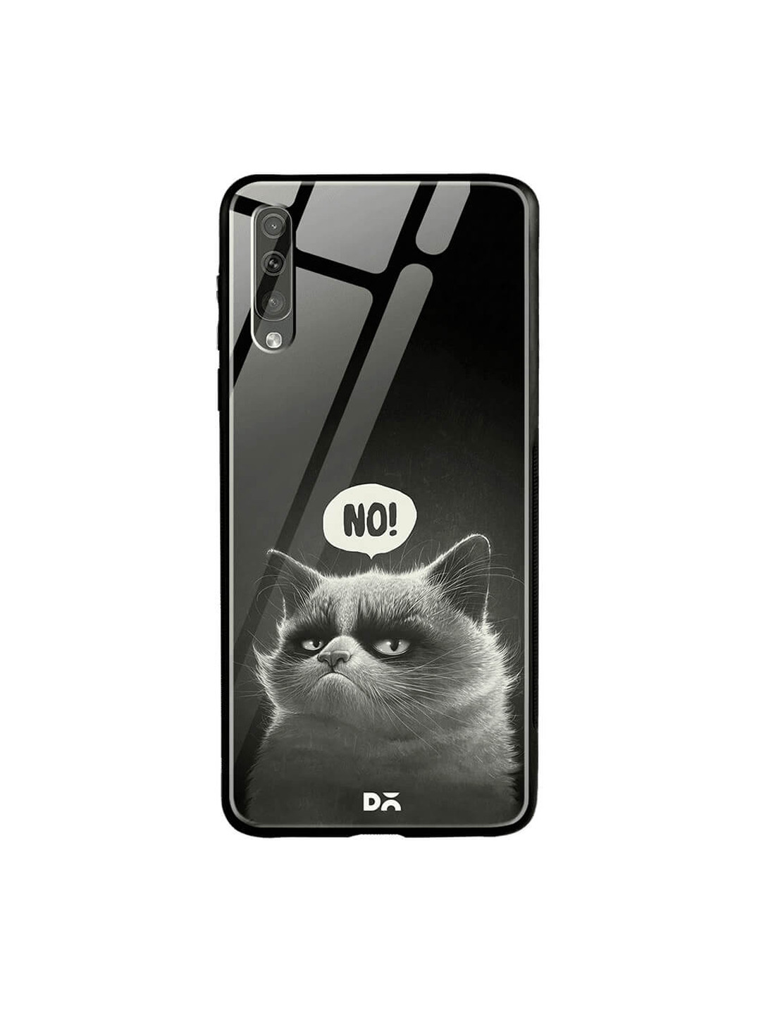 

DailyObjects Black Printed Samsung Galaxy A70 Glass Case Cover