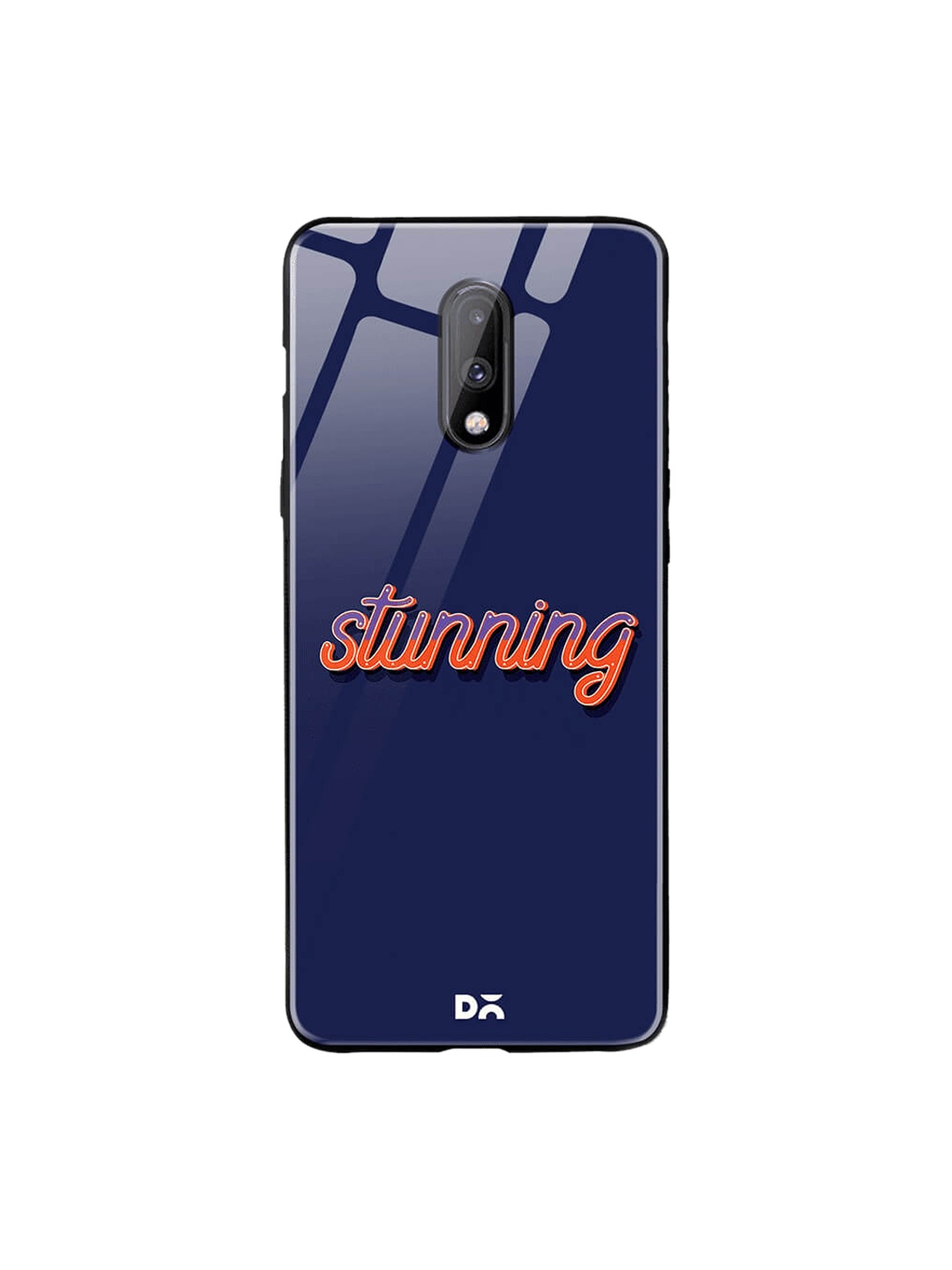 

DailyObjects Navy Blue OnePlus 7 Glass Case Cover