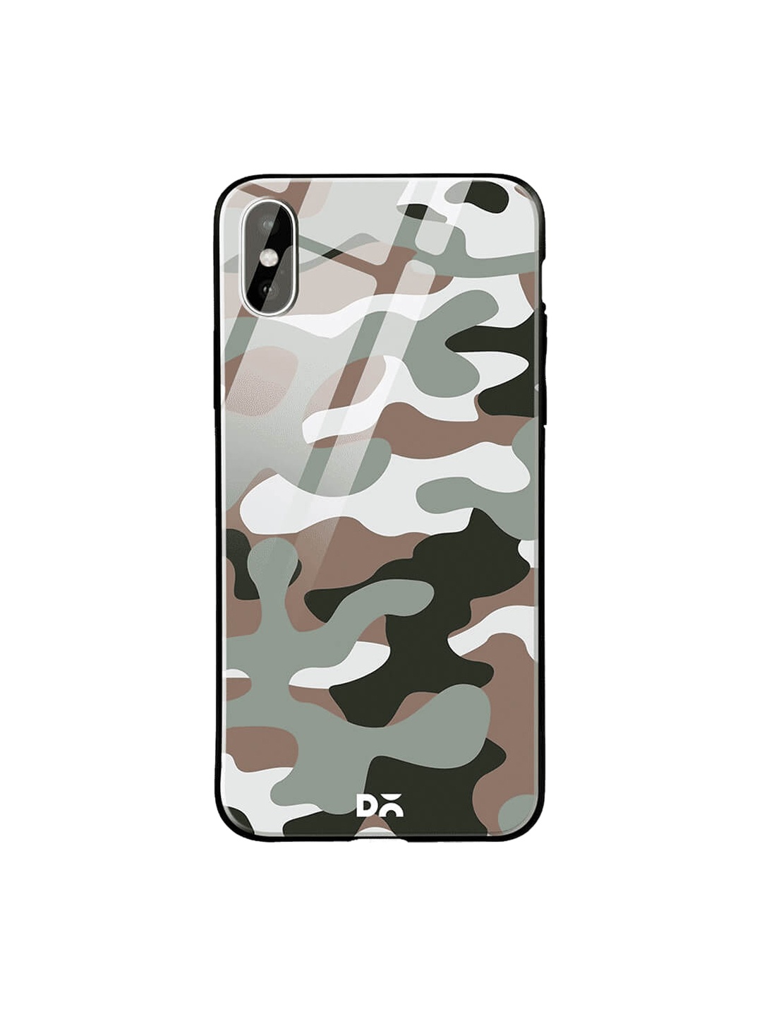 

DailyObjects Multicoloured iPhone XS Max Camouflage Glass Case Cover, Multi