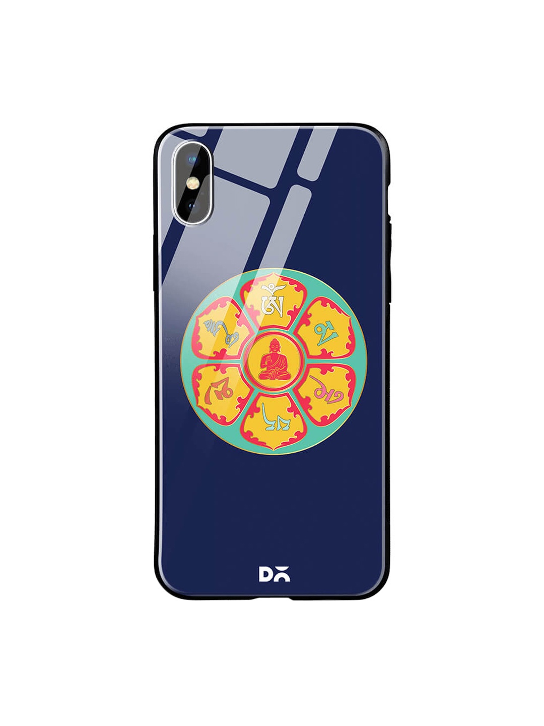 

DailyObjects Navy Blue iPhone X Glass Case Cover