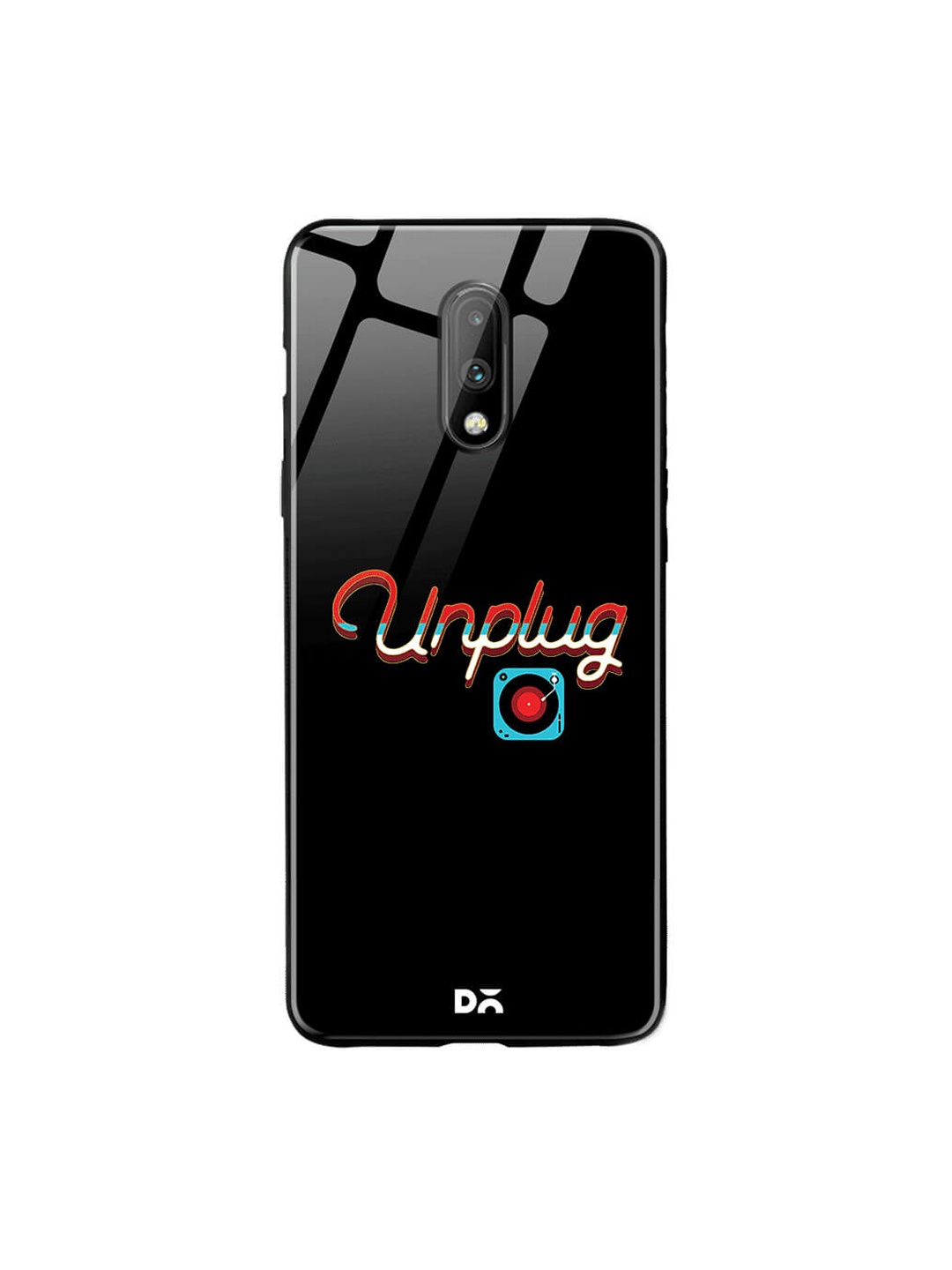 

DailyObjects Black OnePlus 7 Glass Case Cover