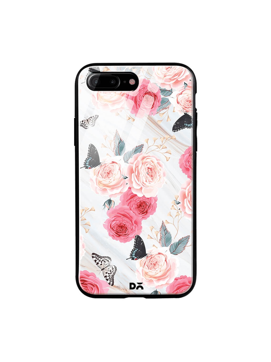 

DailyObjects Grey & Pink iPhone 8 Plus Glass Case Cover