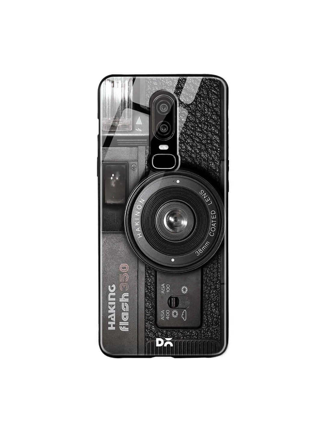 

DailyObjects Black OnePlus 6 Printed Glass Case Cover