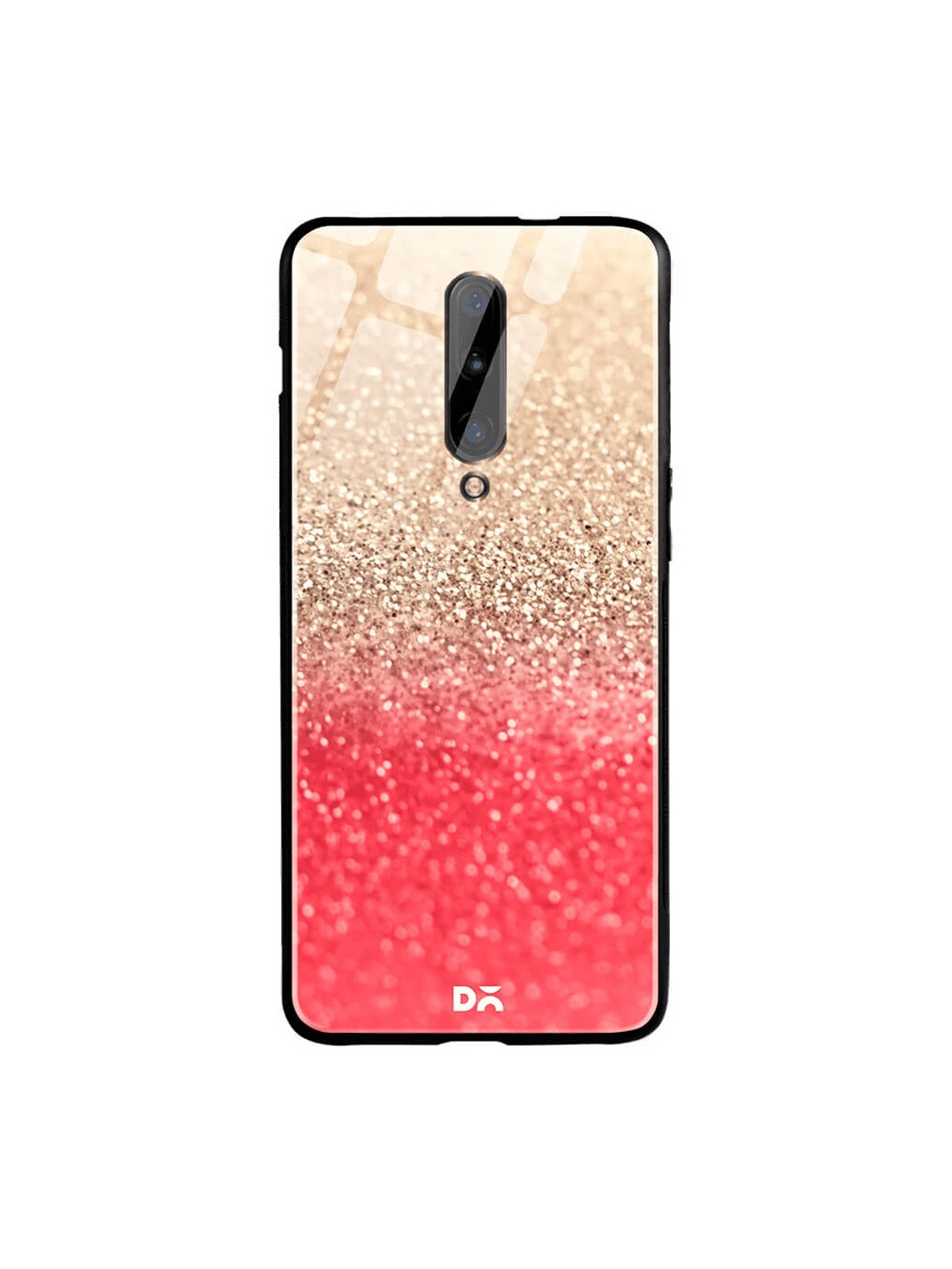 

DailyObjects Coral-Coloured & Gold-Toned OnePlus 6 Pro Glass Case Cover