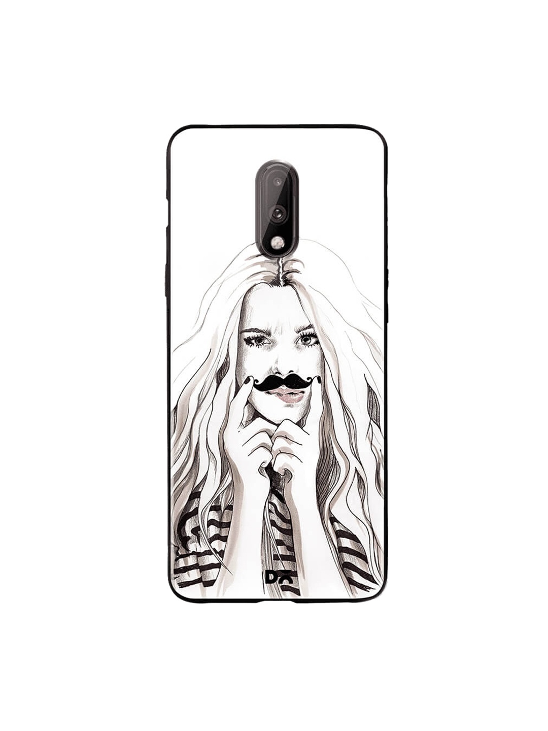 

DailyObjects White & Black OnePlus 7 Glass Case Cover