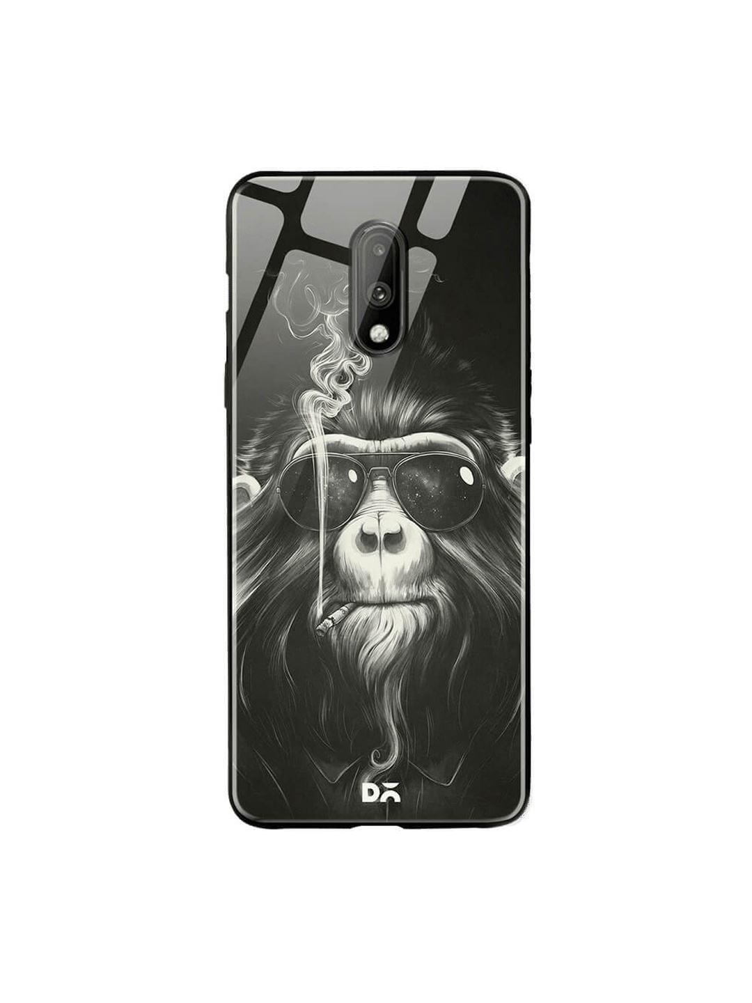 

DailyObjects Black OnePlus 7 Glass Case Cover