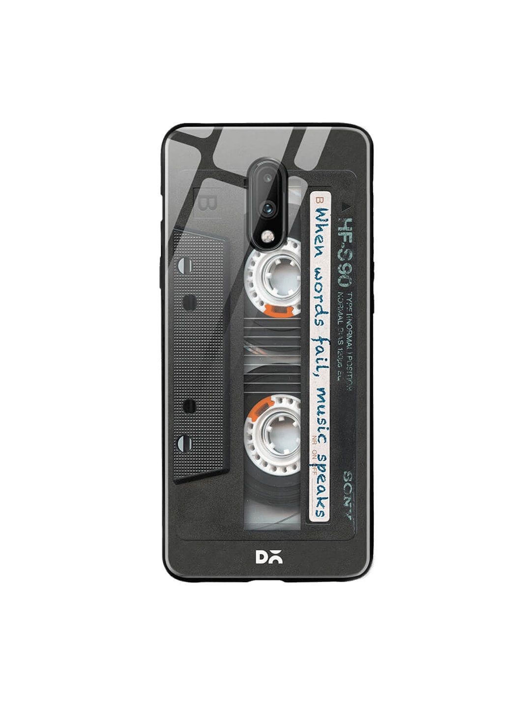 

DailyObjects Black OnePlus 7 Glass Case Cover