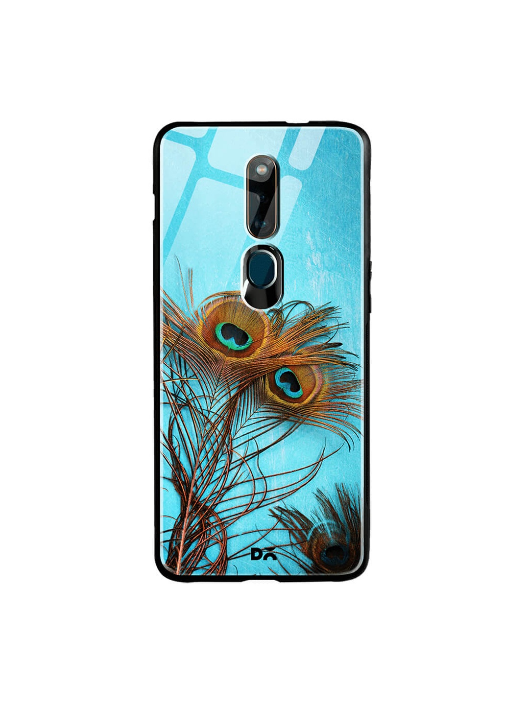 DailyObjects Blue & Brown Oppo F11 Pro Glass Case Cover