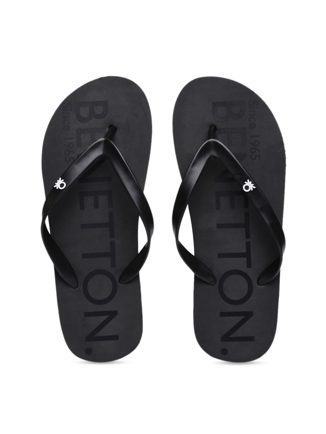 

United Colors of Benetton Men Black Printed Thong Flip-Flops