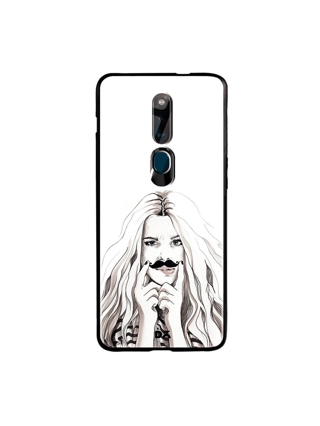 

DailyObjects White & Black Oppo F11 Pro Glass Case Cover
