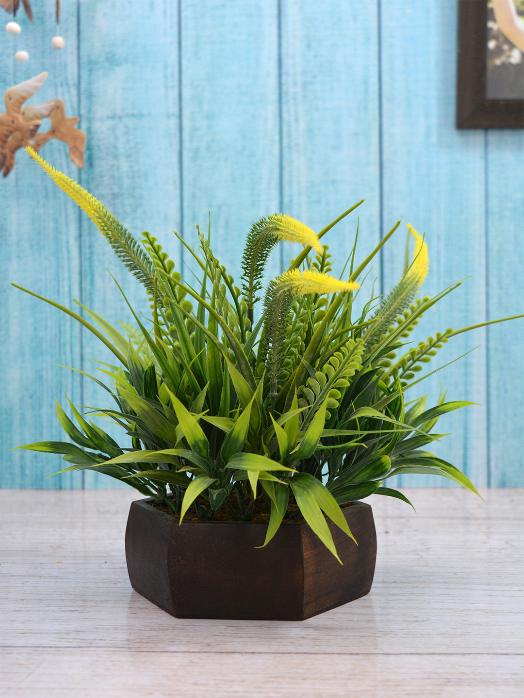 

fancy mart Green Artifical Fern Leaves Bush Plant, Multi