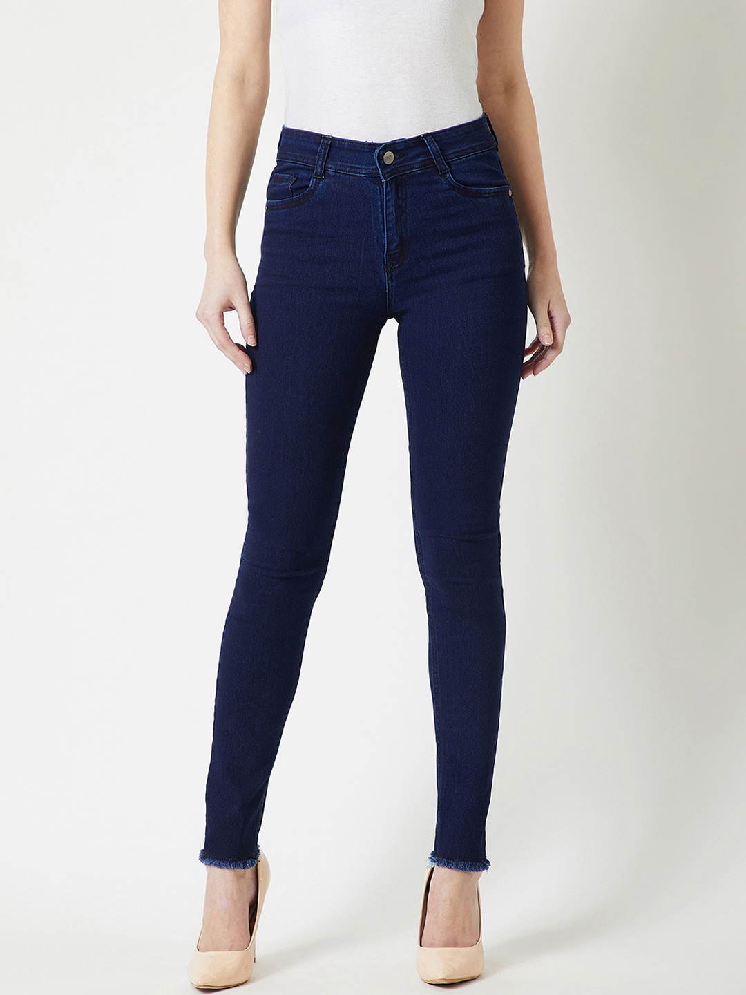 

Miss Chase Women Navy Blue Skinny Fit Mid-Rise Clean Look Jeans