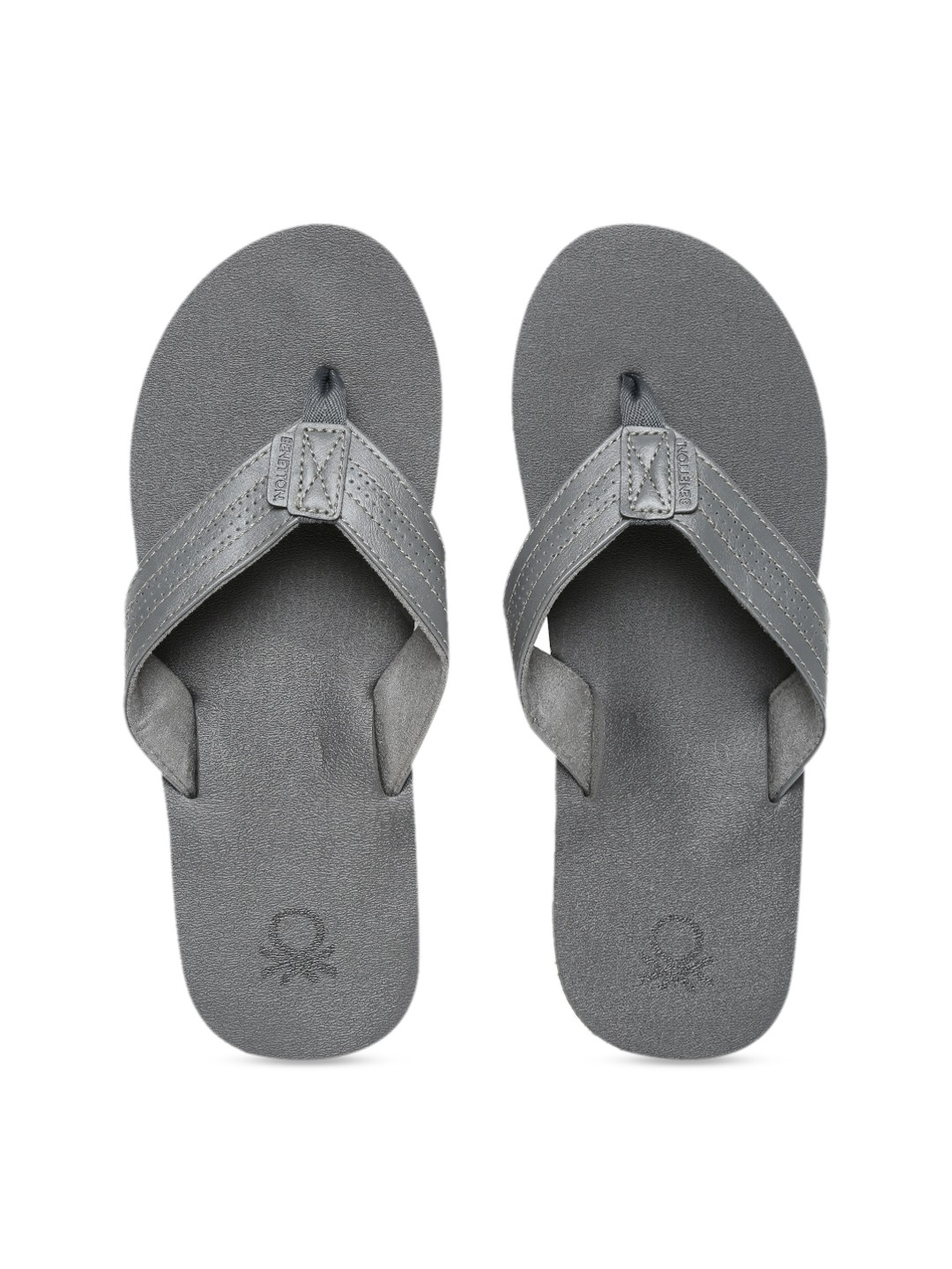 

United Colors of Benetton Men Grey Printed Thong Flip-Flops