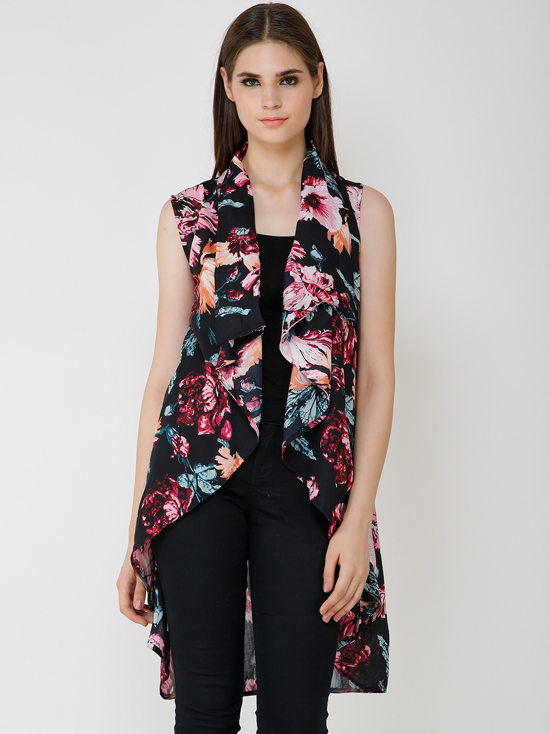 

Cation Women Multicoloured Printed Open Front Shrug, Multi