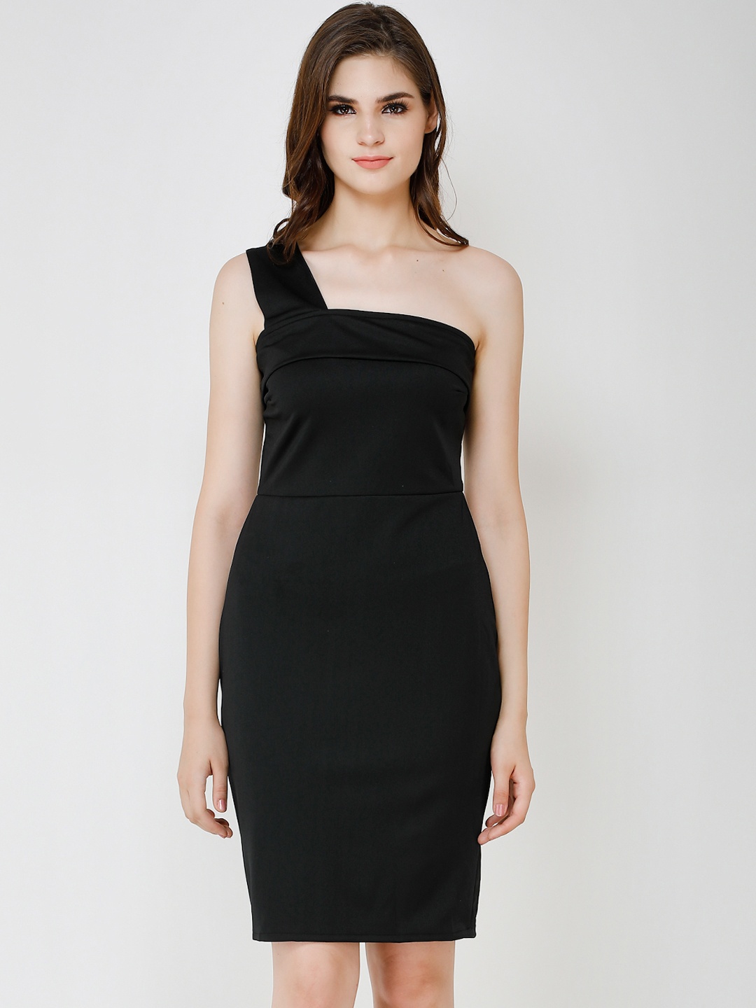 

Cation Women Black Solid Sheath Dress