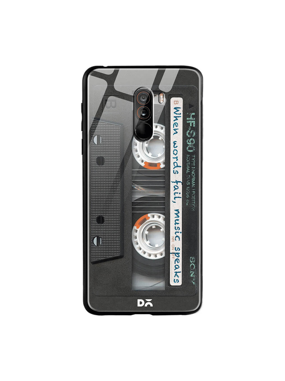 

DailyObjects Black Xiaomi Poco F1 Glass Case Cover