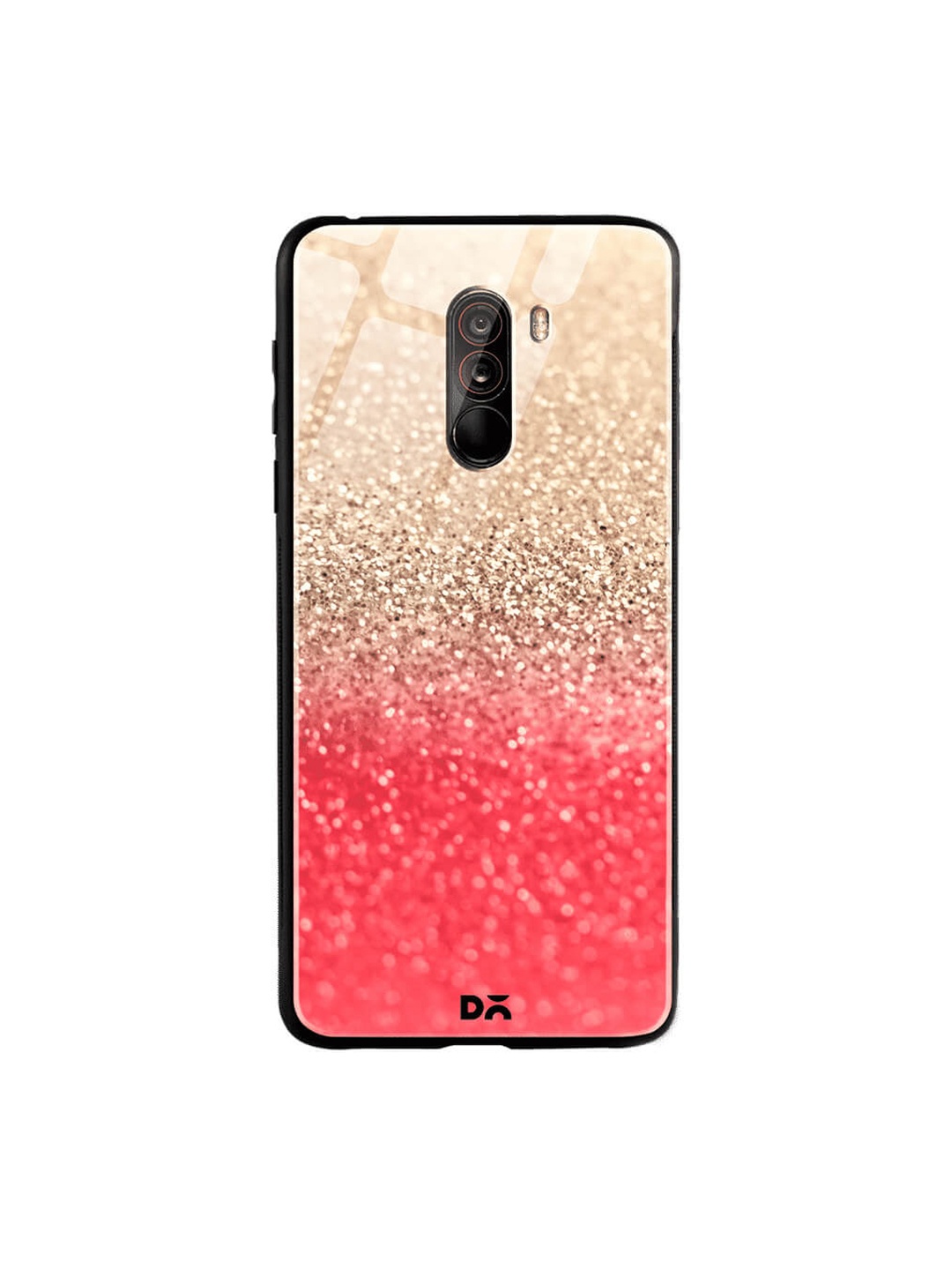 

DailyObjects Gold-Toned & Coral-Coloured Xiaomi Poco F1 Glass Case Cover