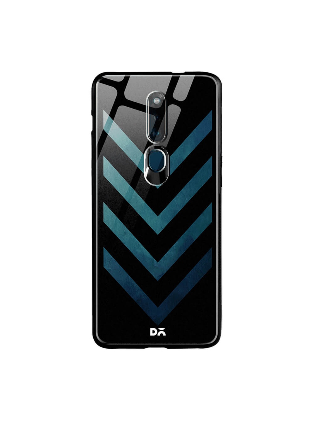 

DailyObjects Black & Blue Oppo F11 Pro Glass Case Cover