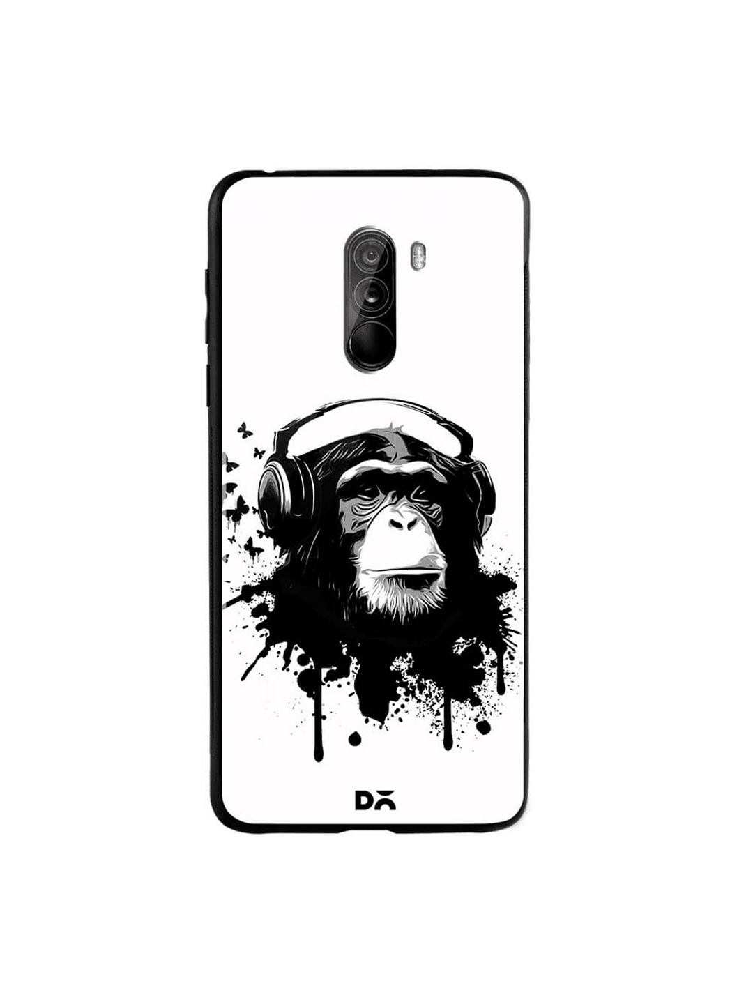 

DailyObjects White & Black Monkey Business Xiaomi Poco F1 Glass Case
