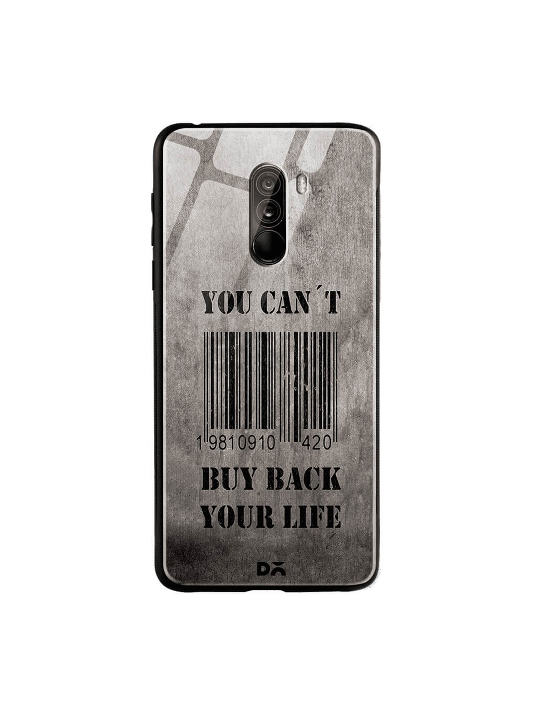 

DailyObjects Black & Grey Xiaomi Poco F1 Glass Case Cover