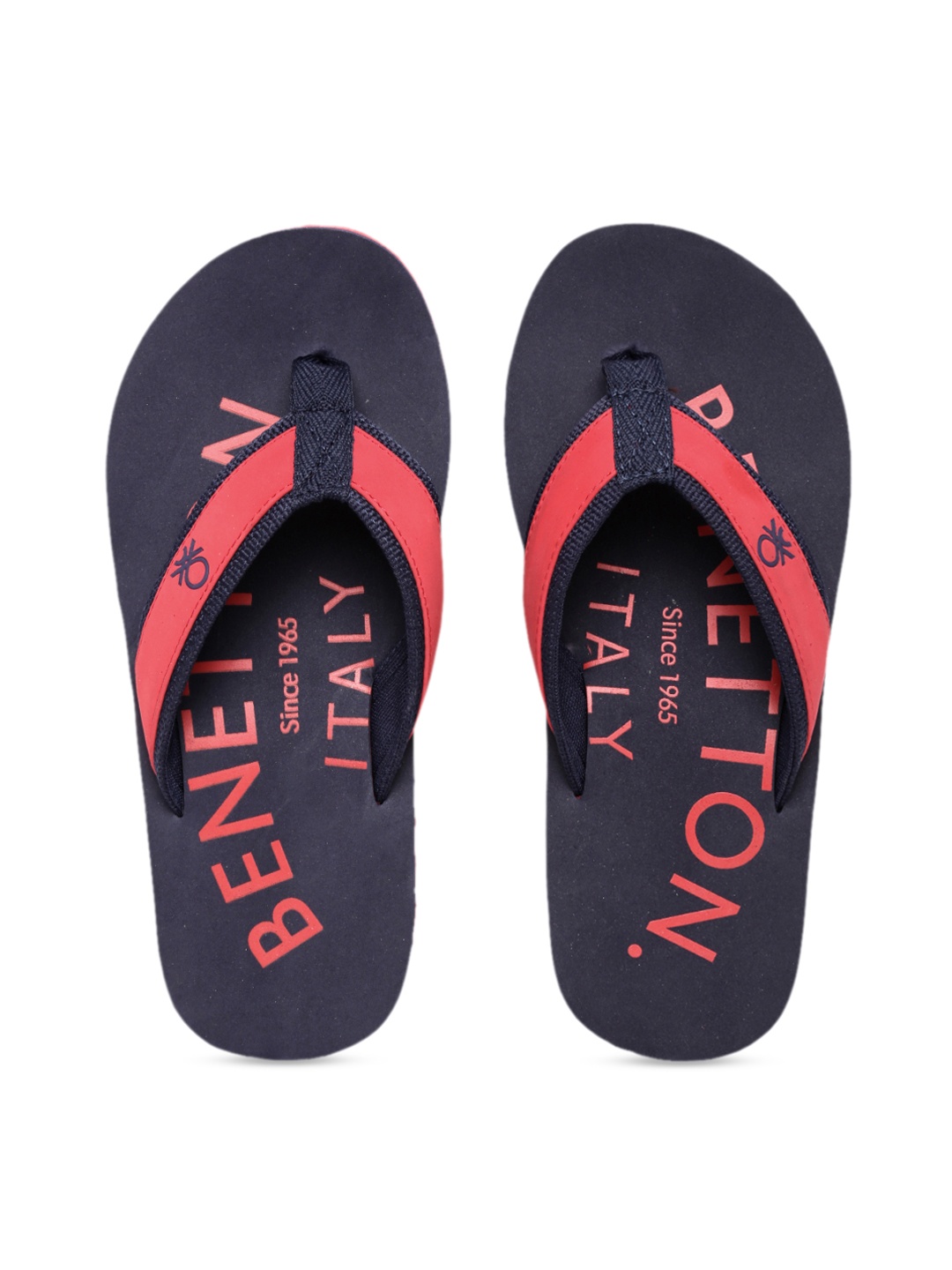 

United Colors of Benetton Men Navy Blue & Red Printed Thong Flip-Flops