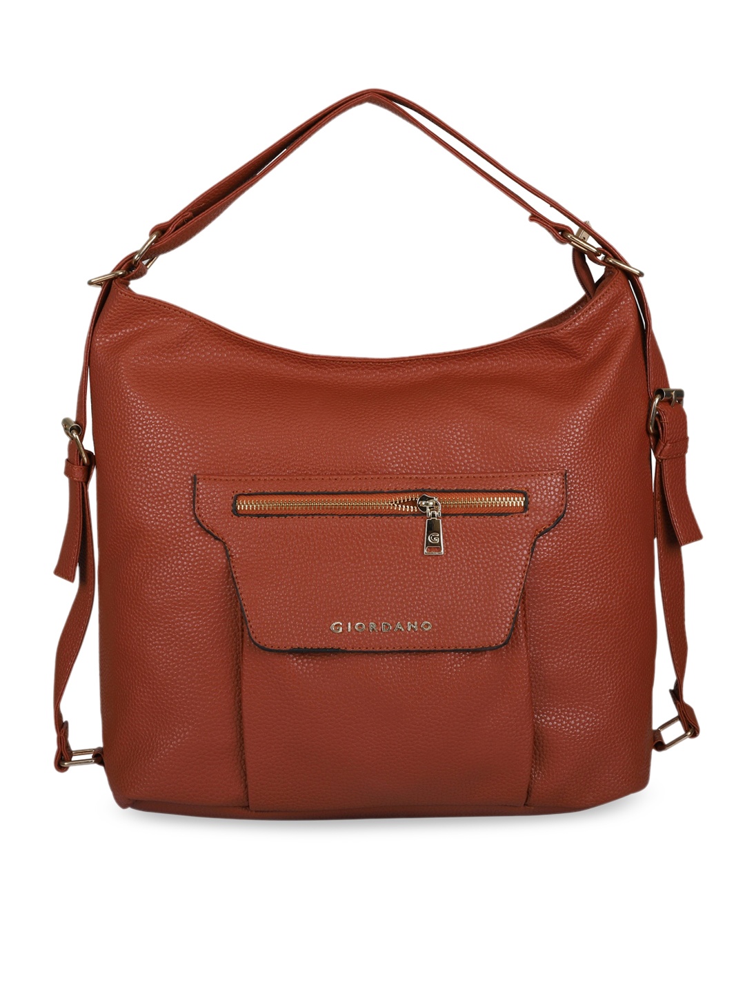 

GIORDANO Brown Textured Handheld Bag