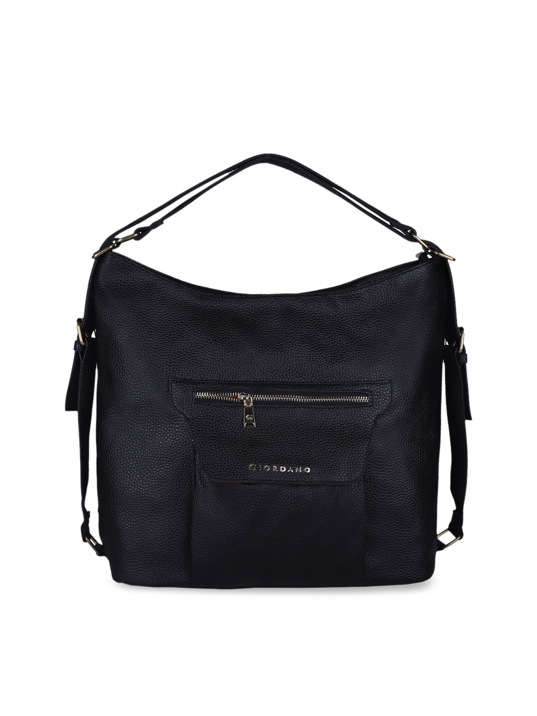

GIORDANO Black Solid Hobo Bag