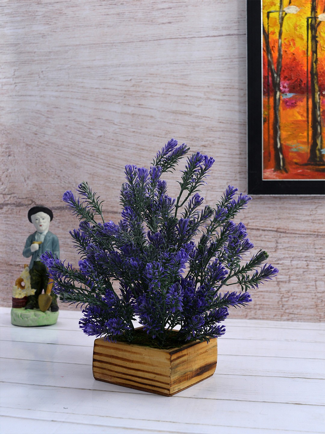 

fancy mart Lavendar Artificial Rosemerry Flower with Pot, Lavender