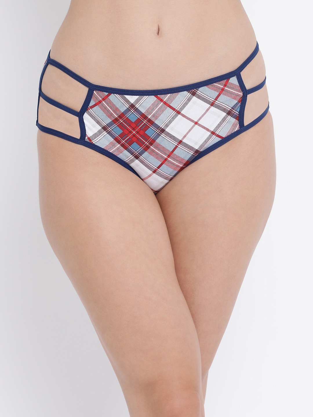 

Clovia Women Red & White Checked Mid Rise Hipster Briefs PN3236P04XL