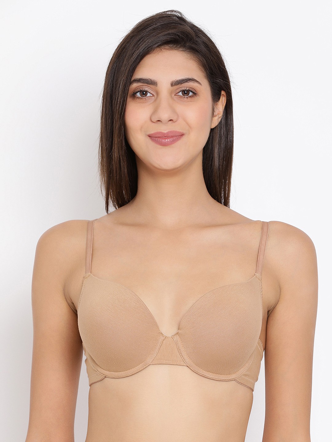 

Clovia Cotton Padded Underwired T-Shirt Bra, Beige