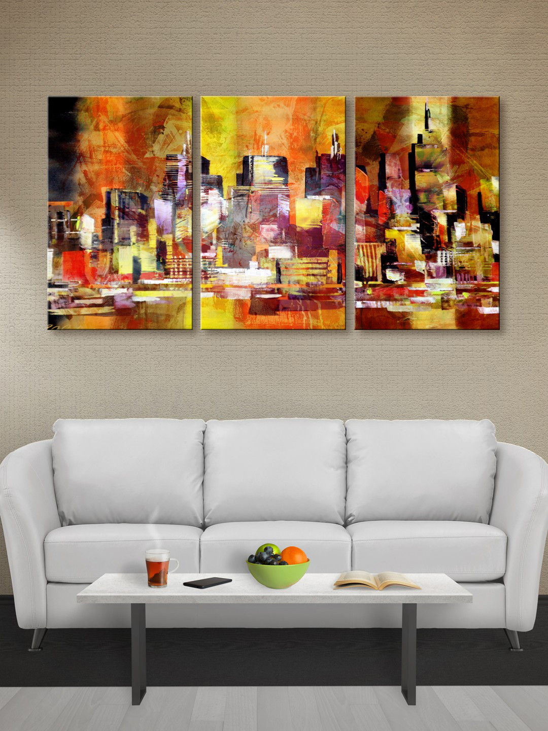 

999Store Multicoloured Abstract Canvas Wall Art, Multi